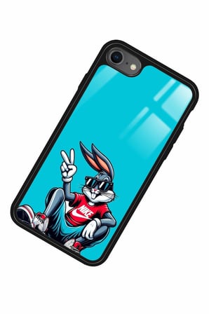 Apple iPhone 7 Uyumlu Bugs Bunny Tasarımlı Parlak Silikon Kılıf