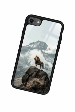 Apple iPhone 7 Uyumlu Aslan Tasarımlı Parlak Silikon Kılıf