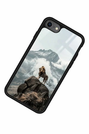 Apple iPhone 7 Uyumlu Aslan Tasarımlı Parlak Silikon Kılıf