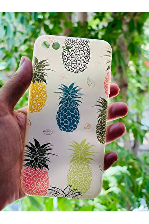 iPhone 7 Plus / 8 Plus  Uyumlu Ananas Desenli Baskılı Silikon