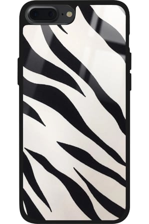 Apple iPhone 8 Plus Uyumlu Zebra Tasarımlı Parlak Silikon Kılıf
