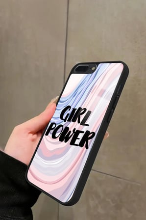 Apple iPhone 8 Plus Uyumlu Girl Power Tasarımlı Parlak Silikon Kılıf