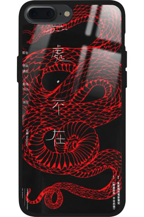 Apple iPhone 8 Plus Uyumlu Dragon Tasarımlı Parlak Silikon Kılıf