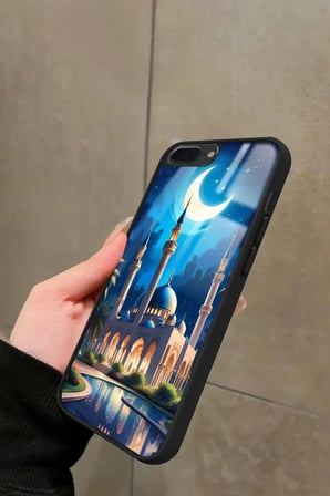 Apple iPhone 8 Plus Uyumlu Cami Tasarımlı Parlak Silikon Kılıf