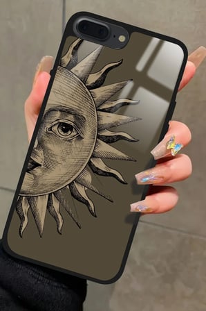 Apple iPhone 8 Plus Uyumlu Güneş Tasarımlı Parlak Silikon Kılıf