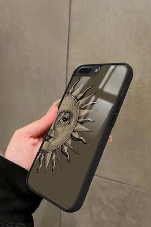 Apple iPhone 8 Plus Uyumlu Güneş Tasarımlı Parlak Silikon Kılıf