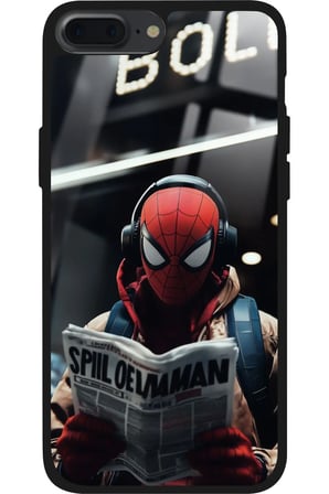 Apple iPhone 8 Plus Uyumlu Örümcek Adam Tasarımlı Parlak Silikon Kılıf