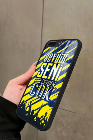 Apple iPhone 8 Plus Uyumlu Taraftar Sözü Yazılı Parlak Silikon Kılıf
