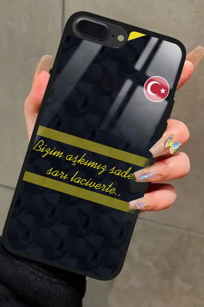 Apple iPhone 8 Plus Uyumlu Taraftar Sözü Yazılı Parlak Silikon Kılıf