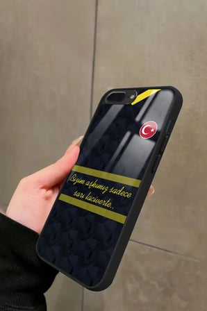 Apple iPhone 8 Plus Uyumlu Taraftar Sözü Yazılı Parlak Silikon Kılıf