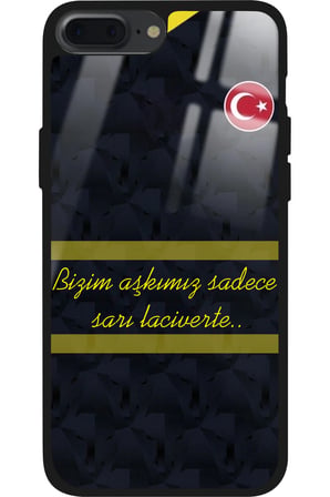 Apple iPhone 8 Plus Uyumlu Taraftar Sözü Yazılı Parlak Silikon Kılıf