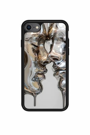 Apple iPhone 8 Uyumlu Beyaz Sanat Tasarımlı Parlak Silikon Kılıf