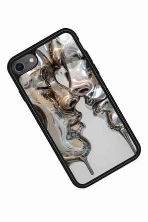 Apple iPhone 8 Uyumlu Beyaz Sanat Tasarımlı Parlak Silikon Kılıf