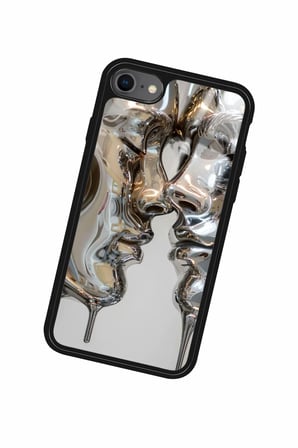 Apple iPhone 8 Uyumlu Beyaz Sanat Tasarımlı Parlak Silikon Kılıf