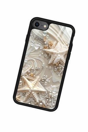 Apple iPhone 8 Uyumlu İnci Tasarımlı Parlak Silikon Kılıf