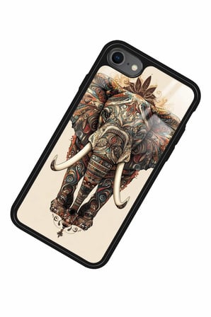 Apple iPhone 8 Uyumlu Fil Tasarımlı Parlak Silikon Kılıf