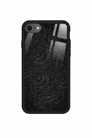 Apple iPhone 8 Uyumlu Siyah Karışık Tasarımlı Parlak Silikon Kılıf