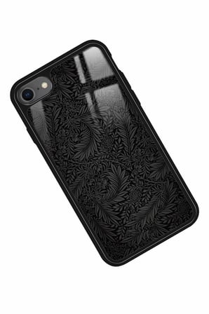 Apple iPhone 8 Uyumlu Siyah Karışık Tasarımlı Parlak Silikon Kılıf