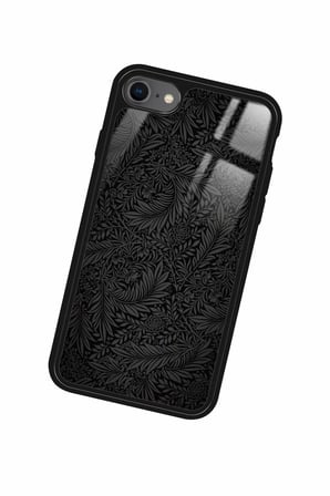 Apple iPhone 8 Uyumlu Siyah Karışık Tasarımlı Parlak Silikon Kılıf