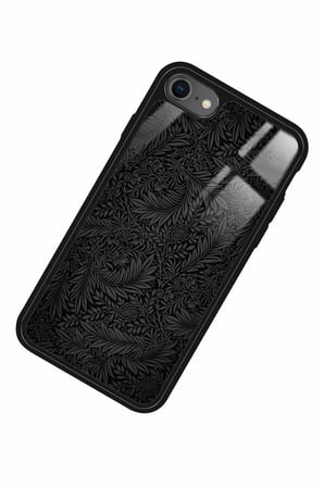 Apple iPhone 8 Uyumlu Siyah Karışık Tasarımlı Parlak Silikon Kılıf