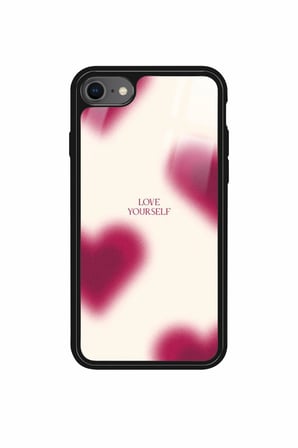 Apple iPhone 8 Uyumlu Love Yazılı Parlak Silikon Kılıf