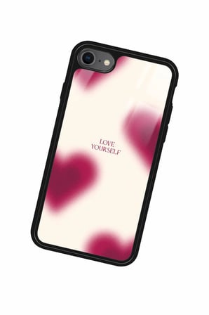 Apple iPhone 8 Uyumlu Love Yazılı Parlak Silikon Kılıf
