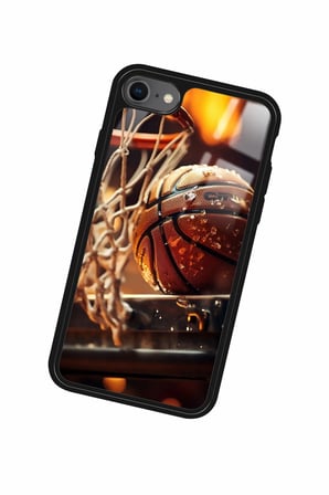 Apple iPhone 8 Uyumlu Basketbol Tasarımlı Parlak Silikon Kılıf