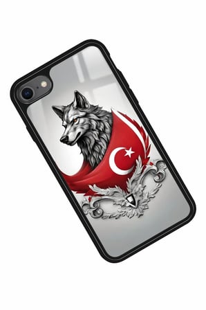Apple iPhone 8 Uyumlu Türk Bayrağı Tasarımlı Parlak Silikon Kılıf