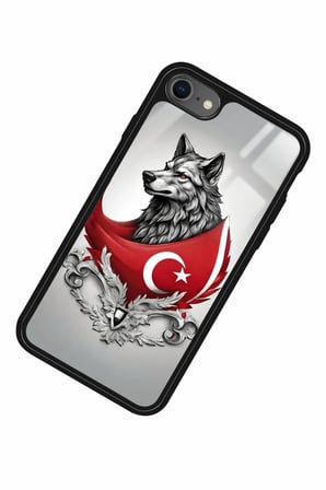 Apple iPhone 8 Uyumlu Türk Bayrağı Tasarımlı Parlak Silikon Kılıf