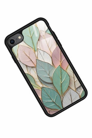Apple iPhone 8 Uyumlu Yaprak Tasarımlı Parlak Silikon Kılıf