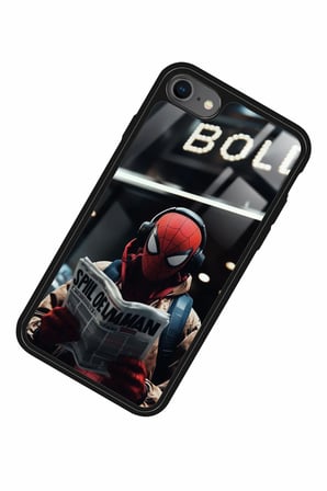 Apple iPhone 8 Uyumlu Örümcek Adam Tasarımlı Parlak Silikon Kılıf