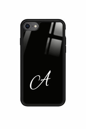 Apple iPhone 8 Uyumlu A Harfi Yazılı Parlak Silikon Kılıf