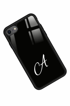 Apple iPhone 8 Uyumlu A Harfi Yazılı Parlak Silikon Kılıf