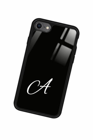 Apple iPhone 8 Uyumlu A Harfi Yazılı Parlak Silikon Kılıf