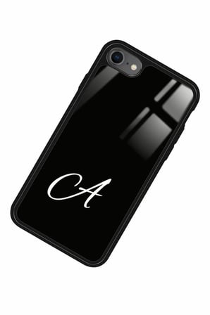Apple iPhone 8 Uyumlu A Harfi Yazılı Parlak Silikon Kılıf