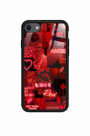 Apple iPhone SE Uyumlu Love Yazılı Parlak Silikon Kılıf