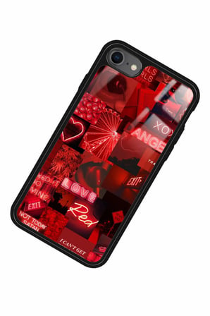 Apple iPhone SE Uyumlu Love Yazılı Parlak Silikon Kılıf