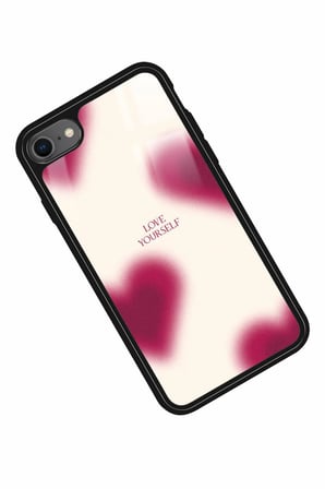 Apple iPhone SE Uyumlu Love Yazılı Parlak Silikon Kılıf