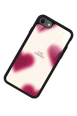 Apple iPhone SE Uyumlu Love Yazılı Parlak Silikon Kılıf