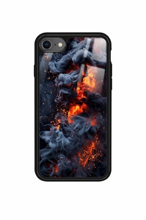 Apple iPhone SE Uyumlu Soyut Sanat Tasarımlı Parlak Silikon Kılıf