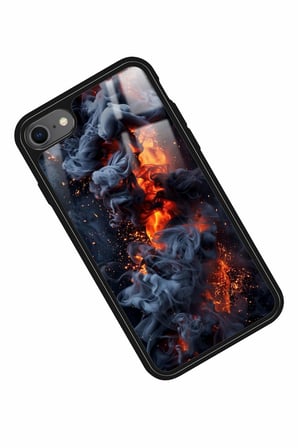 Apple iPhone SE Uyumlu Soyut Sanat Tasarımlı Parlak Silikon Kılıf