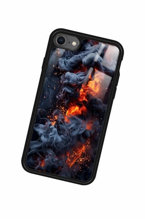 Apple iPhone SE Uyumlu Soyut Sanat Tasarımlı Parlak Silikon Kılıf