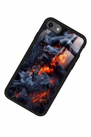 Apple iPhone SE Uyumlu Soyut Sanat Tasarımlı Parlak Silikon Kılıf