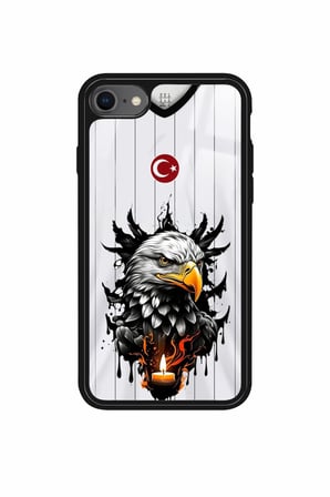 Apple iPhone SE Uyumlu Kartal Tasarımlı Parlak Silikon Kılıf