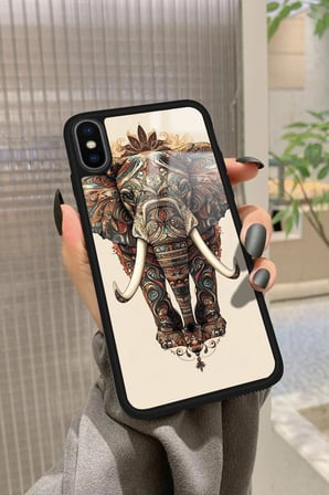 Apple iPhone X Uyumlu Fil Tasarımlı Parlak Silikon Kılıf