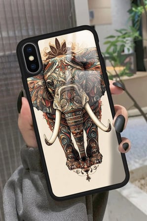 Apple iPhone X Uyumlu Fil Tasarımlı Parlak Silikon Kılıf