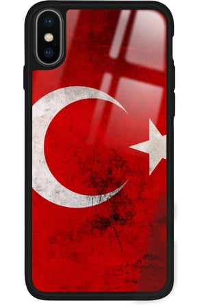 Apple iPhone X Uyumlu Türk Bayrağı Tasarımlı Parlak Silikon Kılıf