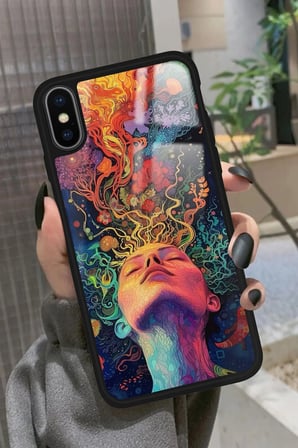 Apple iPhone X Uyumlu Tablo Tasarımlı Parlak Silikon Kılıf