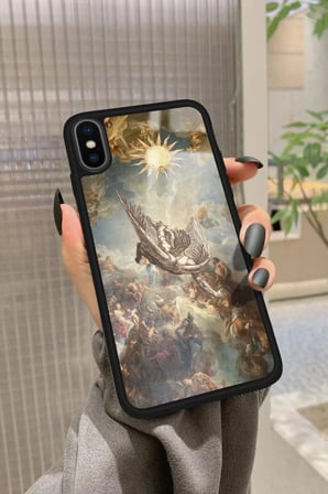 Apple iPhone X Uyumlu Melek Tasarımlı Parlak Silikon Kılıf