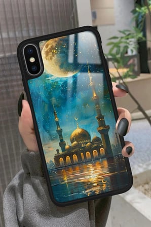 Apple iPhone X Uyumlu Cami Tasarımlı Parlak Silikon Kılıf